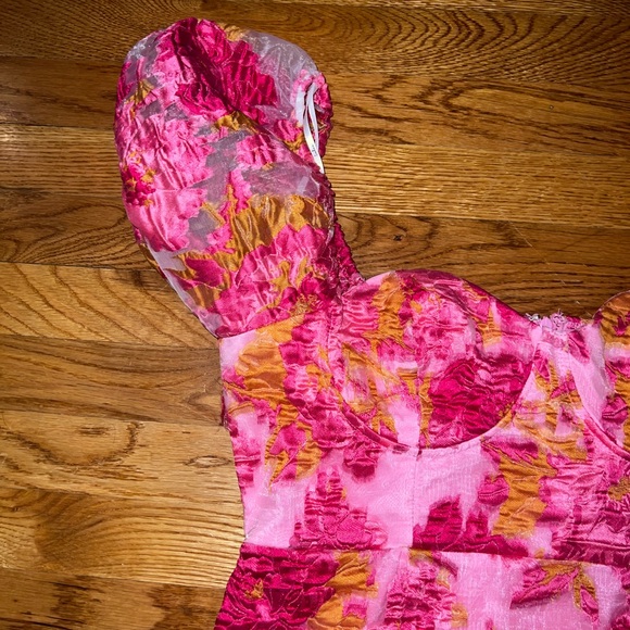 Lulu's Pink and Orange Floral Dress - Picture 2 of 6